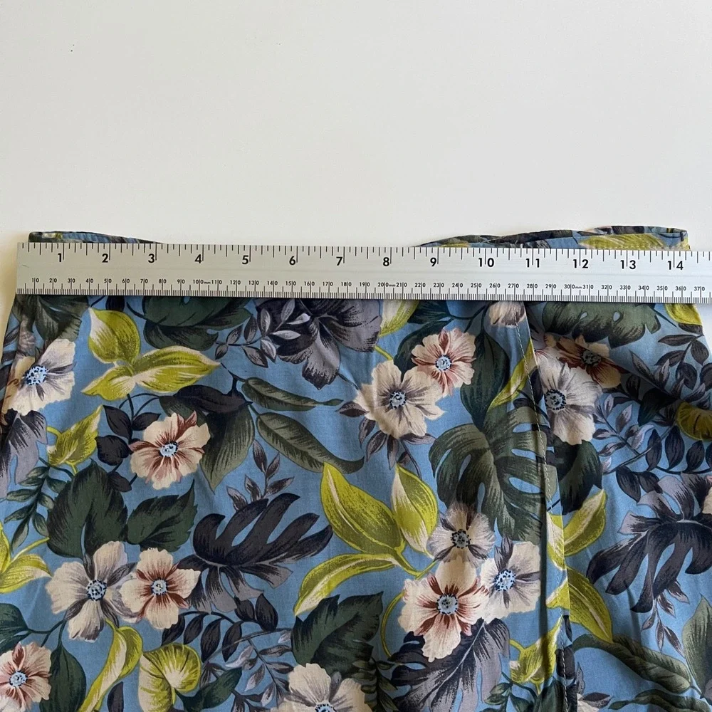 Jonathan Martin‎ Wrap Around Shorts Kids L Blue Floral Tropical Vintage Hawaiian